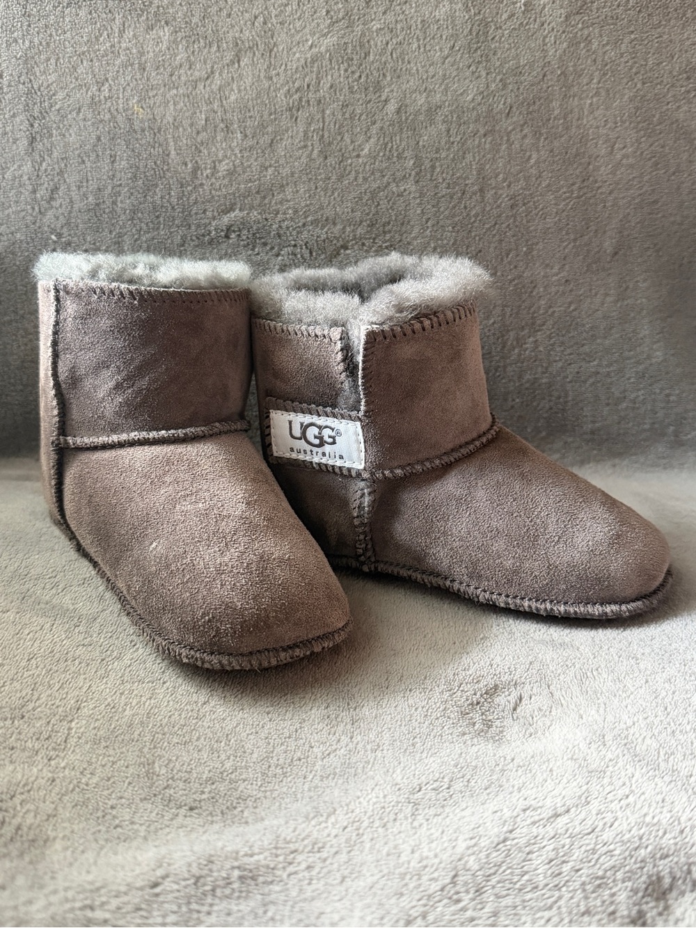 UGG Kids Chestnut Suede Sheepskin Booties